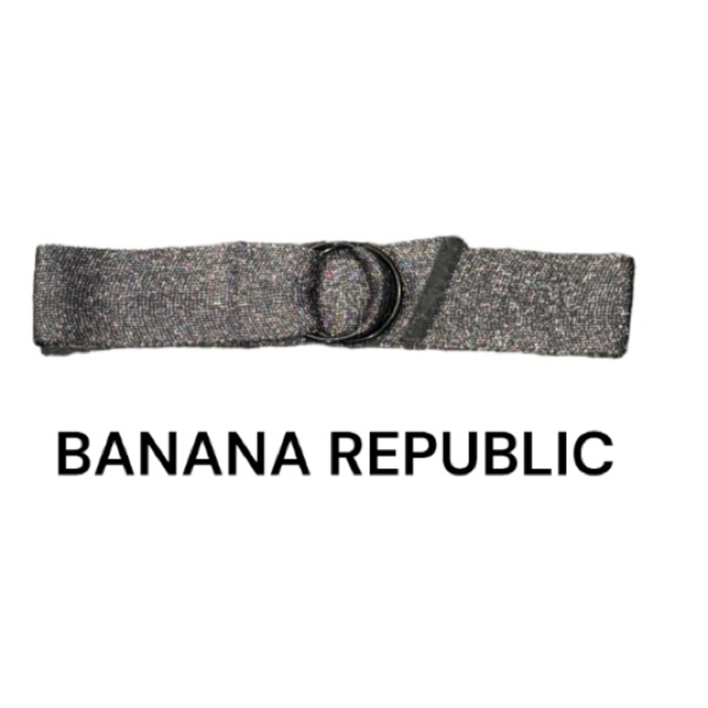 Authentic Banana Republic designer wide silver gunmetal shimmer mesh belt sz S/M